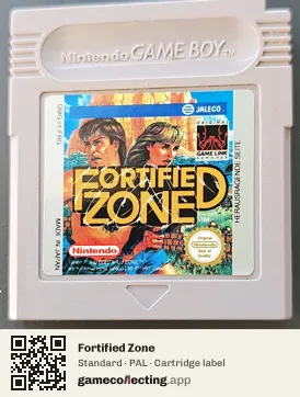 Fortified Zone Game Boy, PAL cartridge label