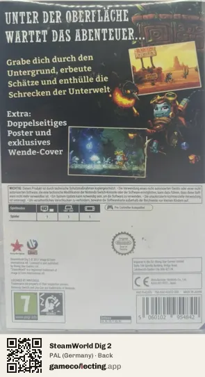 SteamWorld Dig 2 Nintendo Switch, Germany box back