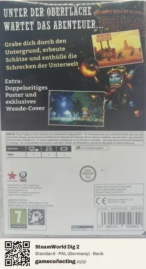 SteamWorld Dig 2 Nintendo Switch, Germany box back