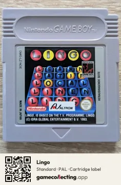 Lingo Game Boy, PAL cartridge label