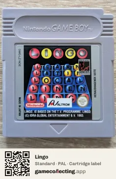 Lingo Game Boy, PAL cartridge label