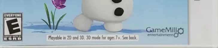 Frozen: Olaf's Quest, the ESRB box on its front