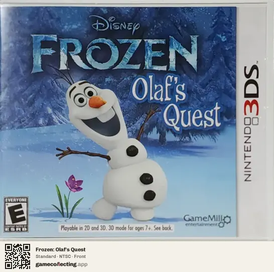 Frozen: Olaf's Quest Nintendo 3DS, NTSC box front