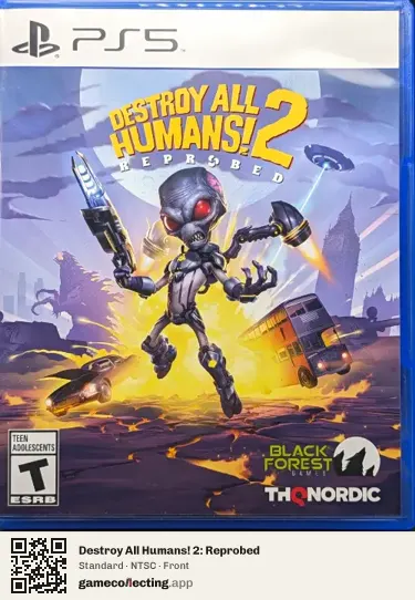Destroy All Humans! 2: Reprobed PlayStation 5, NTSC box front