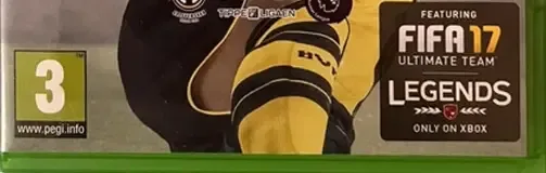 FIFA 17, the PEGI square on its front