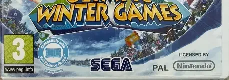 Mario & Sonic at the Olympic Winter Games, the PEGI square on its front