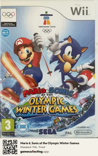 Mario & Sonic at the Olympic Winter Games Nintendo Wii, PAL box front