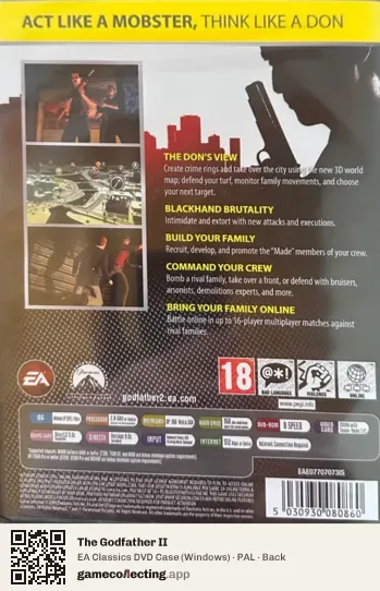 The Godfather II Computer, PAL box back