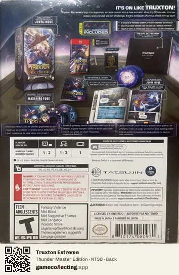 Truxton Extreme Nintendo Switch 2, NTSC box back