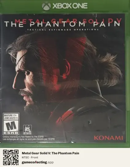 Metal Gear Solid V: The Phantom Pain Xbox One, NTSC box front