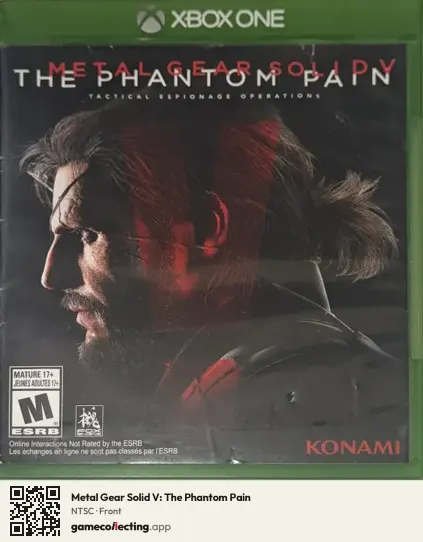 Metal Gear Solid V: The Phantom Pain Xbox One, NTSC box front