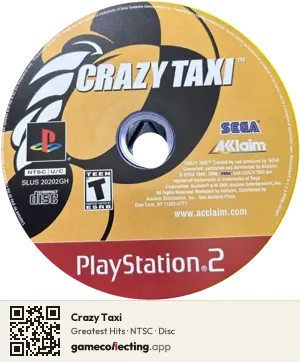Crazy Taxi PlayStation 2, NTSC disc