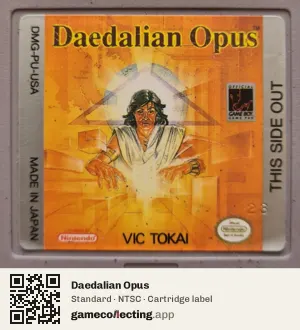 Daedalian Opus Game Boy, NTSC cartridge label