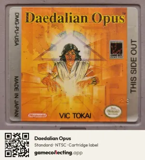 Daedalian Opus Game Boy, NTSC cartridge label