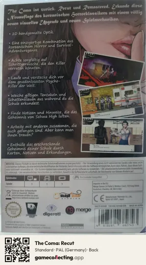 The Coma: Recut Nintendo Switch, Germany box back