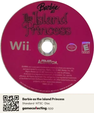 Barbie as the Island Princess Nintendo Wii, NTSC disc