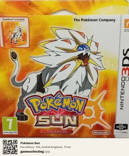 Pokémon Sun Nintendo 3DS, United Kingdom box front