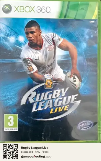 Rugby League Live Xbox 360, PAL box front