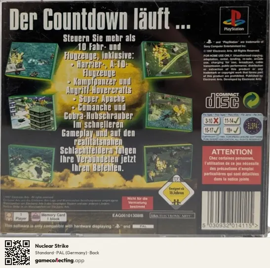 Nuclear Strike PlayStation, Germany box back