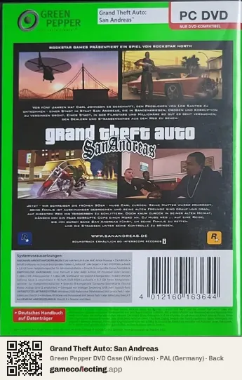 Grand Theft Auto: San Andreas Computer, Germany box back