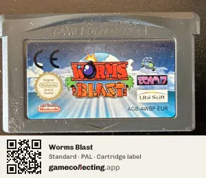 Worms Blast Game Boy Advance, PAL cartridge label