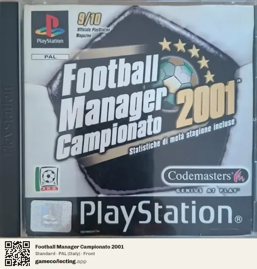 Football Manager Campionato 2001 PlayStation, Italy box front