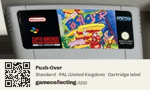Push-Over Super Nintendo Entertainment System, PAL cartridge label