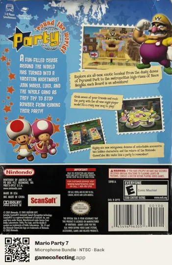 Mario Party 7 Nintendo GameCube, NTSC box back