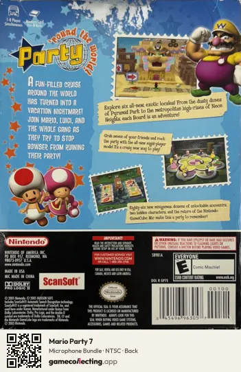 Mario Party 7 Nintendo GameCube, NTSC box back