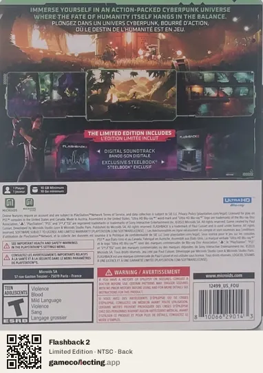 Flashback 2 PlayStation 5, NTSC box back