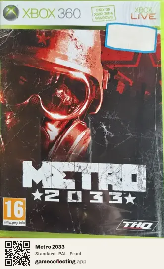 Metro 2033 Xbox 360, PAL box front