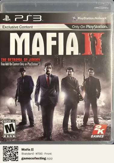 Mafia II PlayStation 3, NTSC box front
