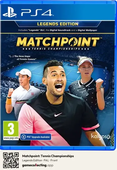 Matchpoint: Tennis Championships PlayStation 4, PAL box front