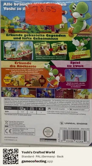 Yoshi's Crafted World Nintendo Switch, Germany box back