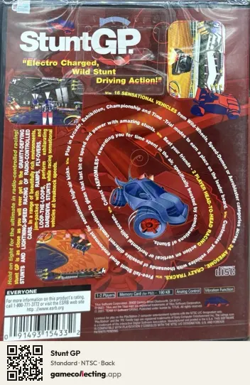 Stunt GP PlayStation 2, NTSC box back