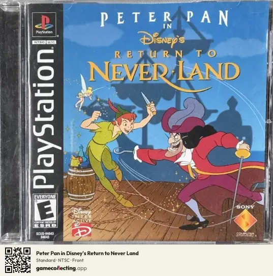 Peter Pan in Disney's Return to Never Land PlayStation, NTSC box front