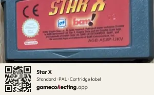 Star X Game Boy Advance, PAL cartridge label