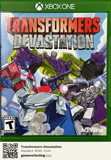 Transformers: Devastation Xbox One, NTSC box front
