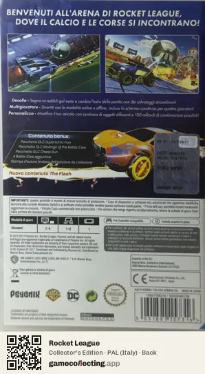Rocket League Nintendo Switch, Italy box back