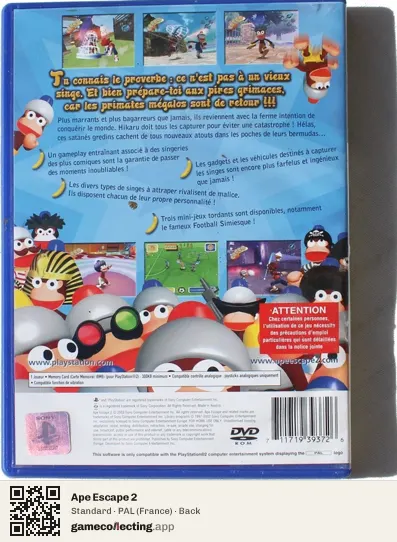Ape Escape 2 PlayStation 2, France box back