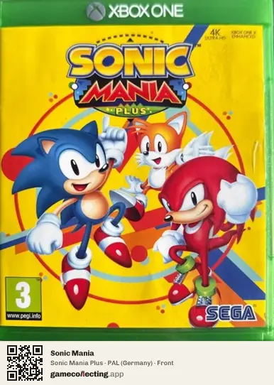 Sonic Mania Xbox One, Germany box front