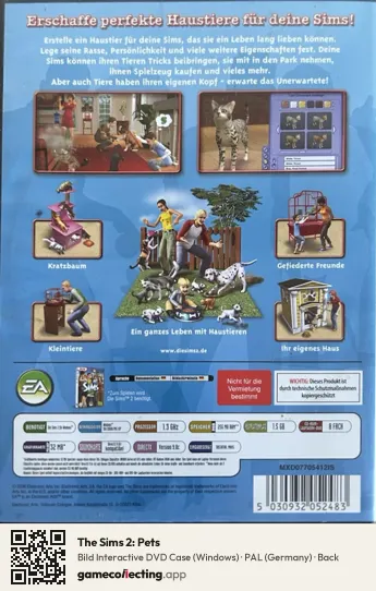 The Sims 2: Pets Computer, Germany box back