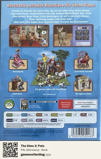 The Sims 2: Pets Computer, Germany box back