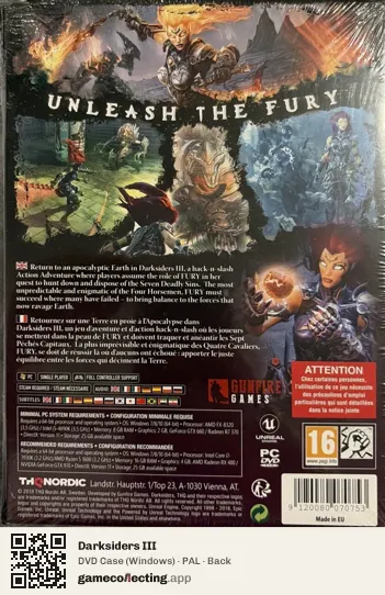 Darksiders III Computer, PAL box back