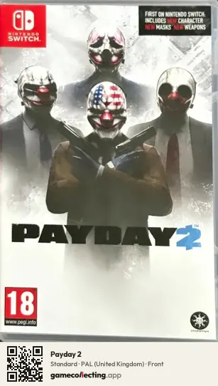 Payday 2 Nintendo Switch, United Kingdom box front
