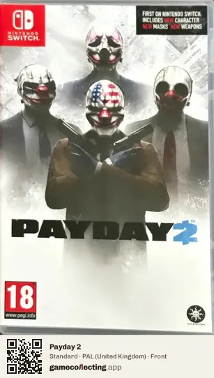 Payday 2 Nintendo Switch, United Kingdom box front