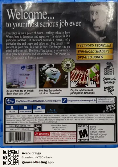 Accounting+ PlayStation 4, NTSC box back