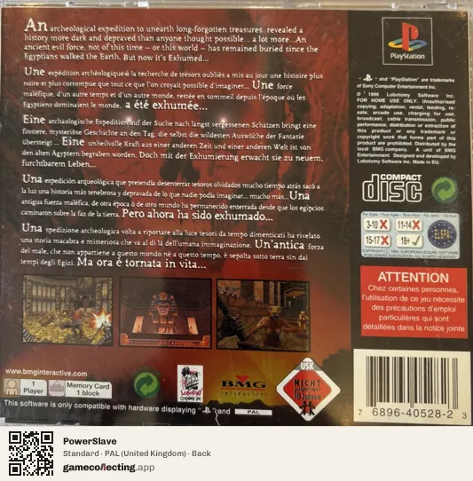 PowerSlave PlayStation, United Kingdom box back