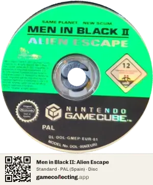Men in Black II: Alien Escape Nintendo GameCube, PAL disc