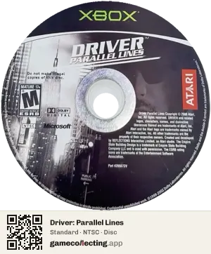 Driver: Parallel Lines Xbox, NTSC disc